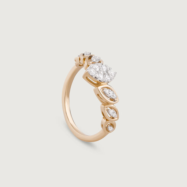 Floral Love Gold & Diamond Finger Ring