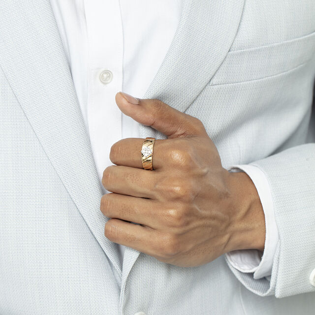Love Fantasy Gold & Diamond Finger Ring for Men 