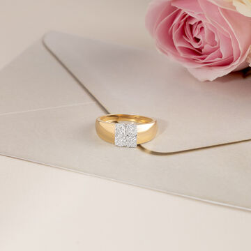 Forever Vibes Gold & Diamond Finger Ring for Men