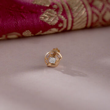 Paisley Sparkle Gold and Diamond Nose Pin