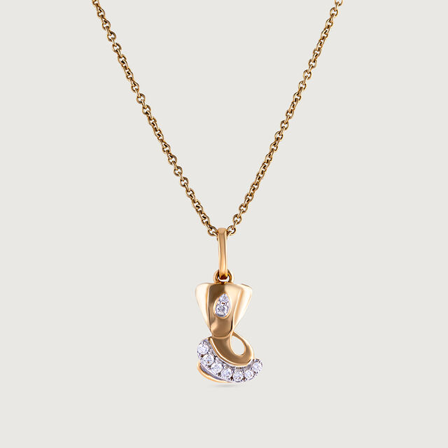 Jai Ganesh Gold and Diamond Pendant 3