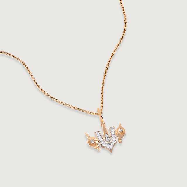 Balaji Shankh Chakra Namah Gold and Diamond Pendant 3