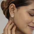 Basketry Glam Gold and Diamond Stud Earrings 2