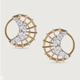 Basketry Glam Gold and Diamond Stud Earrings 3