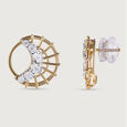 Basketry Glam Gold and Diamond Stud Earrings 4