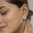 Basketry Bliss Gold and Diamond Stud Earrings 2
