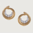 Basketry Bliss Gold and Diamond Stud Earrings 3