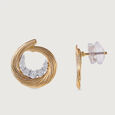 Basketry Bliss Gold and Diamond Stud Earrings 4