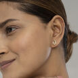 Basketry Flow Gold and Diamond Stud Earrings 2
