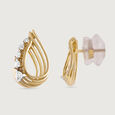 Basketry Flow Gold and Diamond Stud Earrings 4