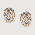 Basketry Glow Gold and Diamond Stud Earrings 3