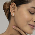Basketry Spark Gold and Diamond Stud Earrings 2