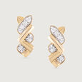 Basketry Spark Gold and Diamond Stud Earrings 3