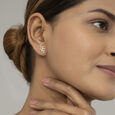 Kollam Wander Gold and Diamond Stud Earrings 2