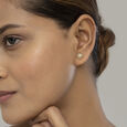 Crochet Bloom Gold and Diamond Stud Earrings 2