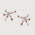 Electric Sequin Gold & Diamond Stud Earrings 4