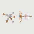 Electric Sequin Gold & Diamond Stud Earrings 5