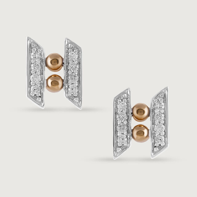 Teardrop Unity Gold & Diamond Stud Earrings 4