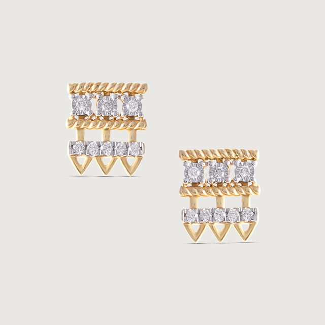 Twisted Harmony Gold & Diamond Stud Earrings 4