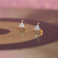 Heritage Spiral Gold & Diamond Stud Earrings 