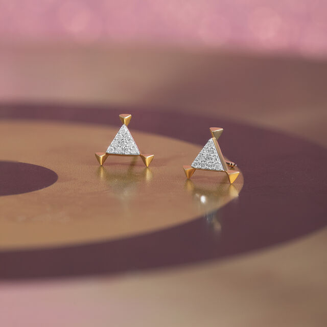 Heritage Spiral Gold & Diamond Stud Earrings 