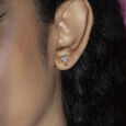 Heritage Spiral Gold & Diamond Stud Earrings 2