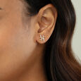 Chevron Grace Gold & Diamond Stud Earrings 2