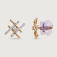 Chevron Grace Gold & Diamond Stud Earrings 4