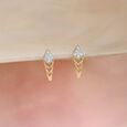 Sequine Radiance Gold & Diamond Stud Earrings 