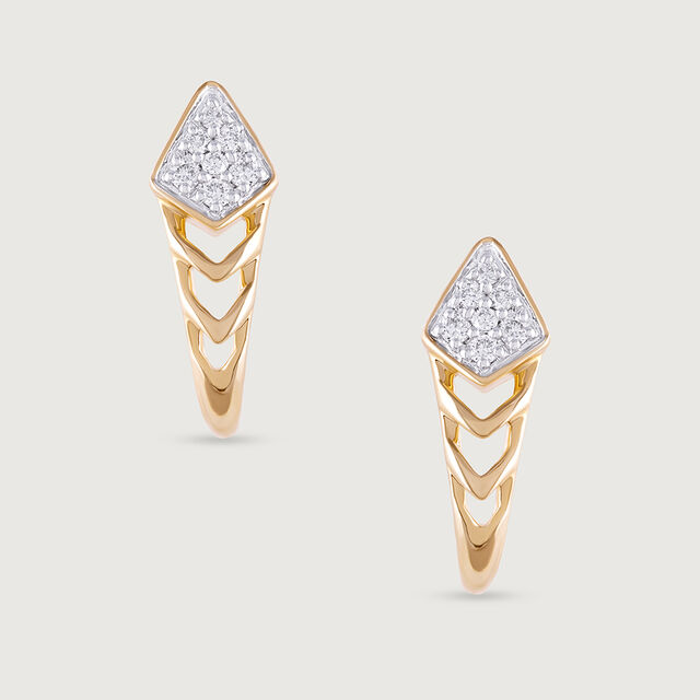 Sequine Radiance Gold & Diamond Stud Earrings 2