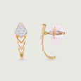 Sequine Radiance Gold & Diamond Stud Earrings 3