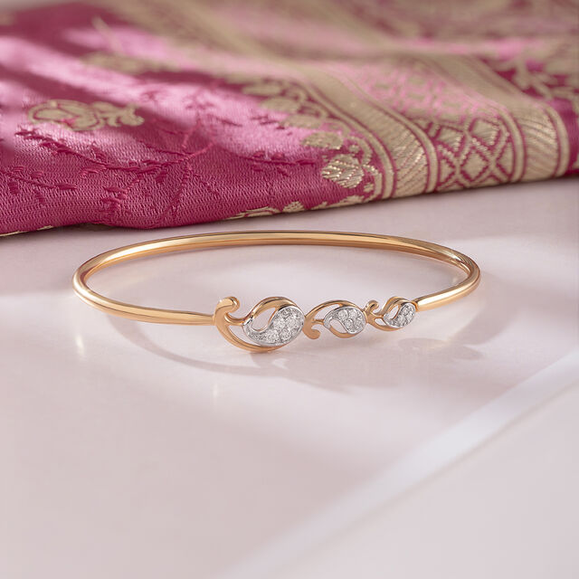 Paisley Paradise Gold and Diamond Bangle 
