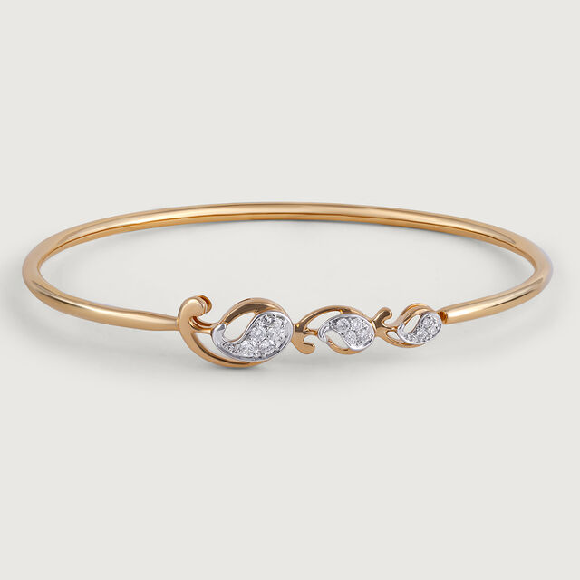 Paisley Paradise Gold and Diamond Bangle 3