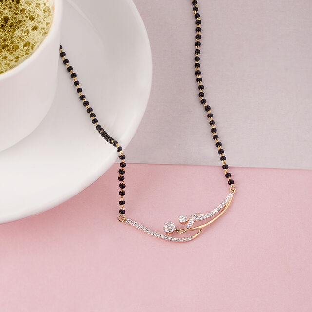 Graceful Swirl Gold and Diamond Mangalsutra 