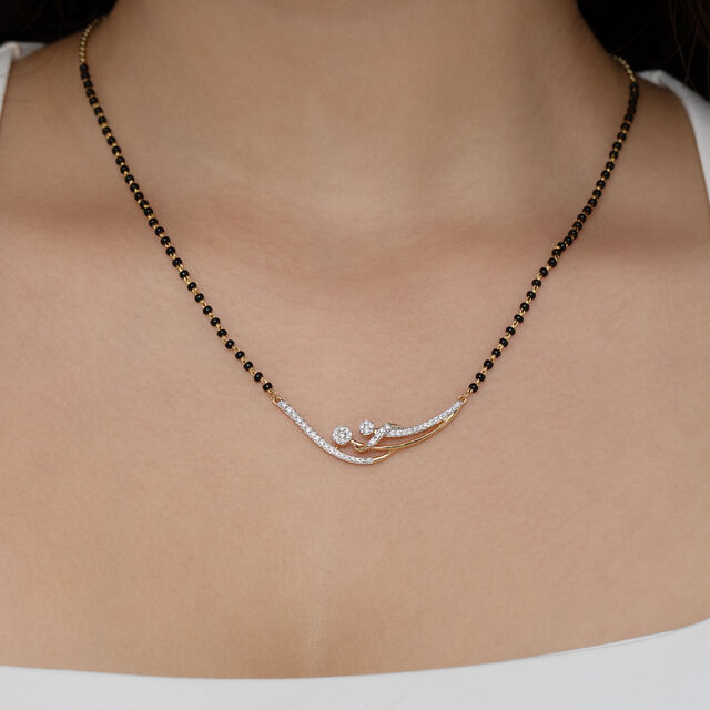 Graceful Swirl Gold and Diamond Mangalsutra 2
