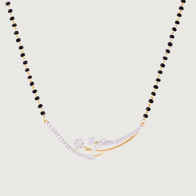 Graceful Swirl Gold and Diamond Mangalsutra 4
