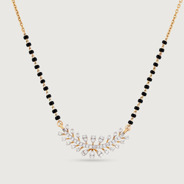 Crescent Sparkle Gold and Diamond Mangalsutra 3