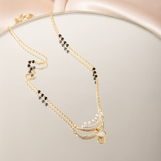 Buy Luminous Curve Gold and Diamond Mangalsutra at Best Price