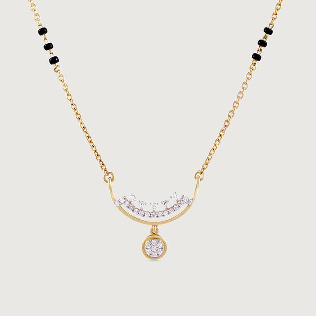 Luminous Curve Gold and Diamond Mangalsutra 4