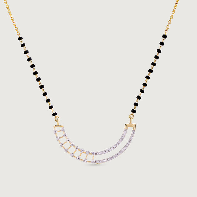 Elegant Curve Gold and Diamond Mangalsutra 4