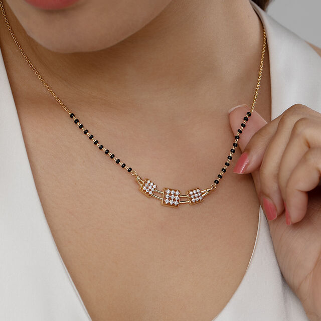 Glitter Grid Gold and Diamond Mangalsutra 2