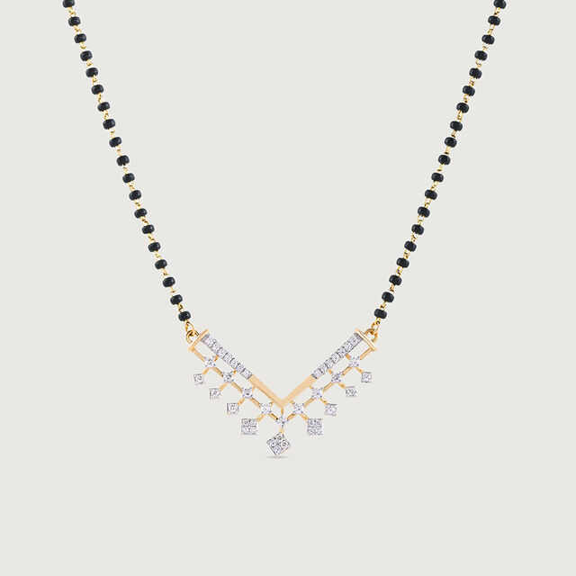 Glistening Fringe Gold and Diamond Mangalsutra 4
