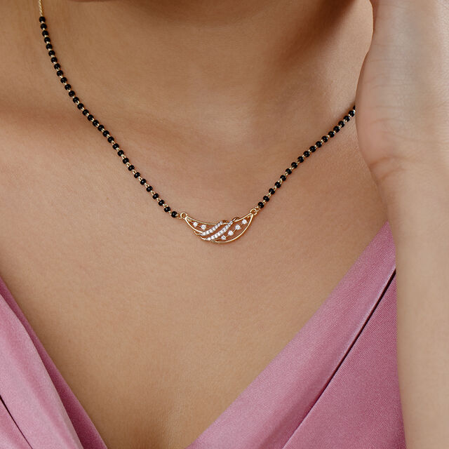 Woven Waves Gold and Diamond Mangalsutra 2