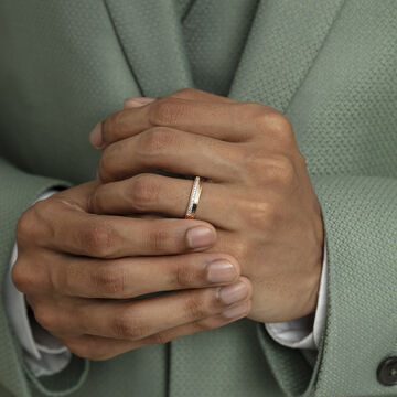 Bold Moves Gold & Diamond Finger Ring for Men