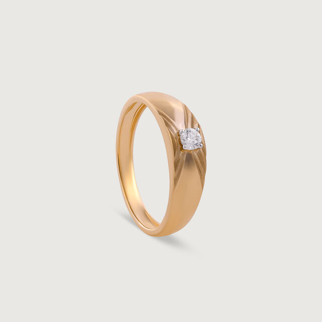 Smooth Moves Gold & Diamond Finger Ring for Men