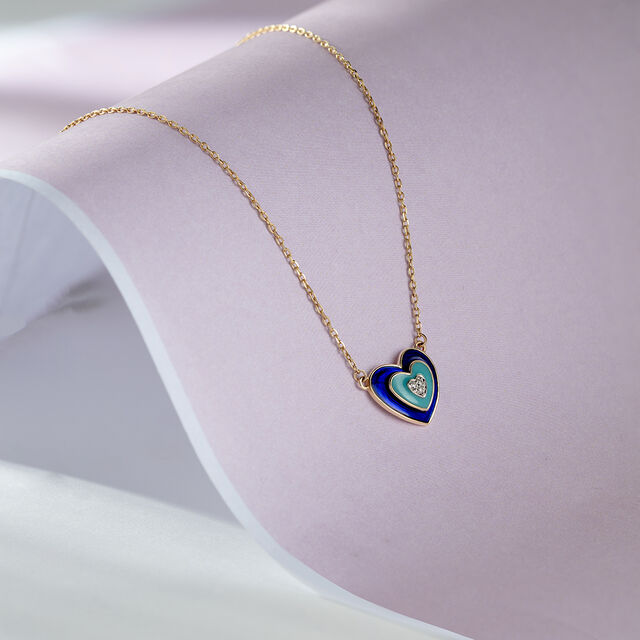Protecting Love Evil Eye Gold & Diamond Pendant with Chain 