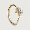 Bold 18 Karat Yellow Gold And Diamond Textured Finger Ring 5