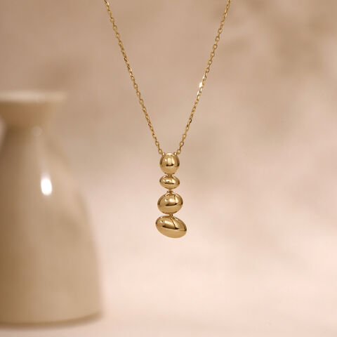 Balanced Pebble Gold Pendant