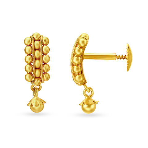 Royal Beaded Gold Drop Earrings