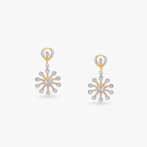 Dancing Rays Diamond Drop Earrings